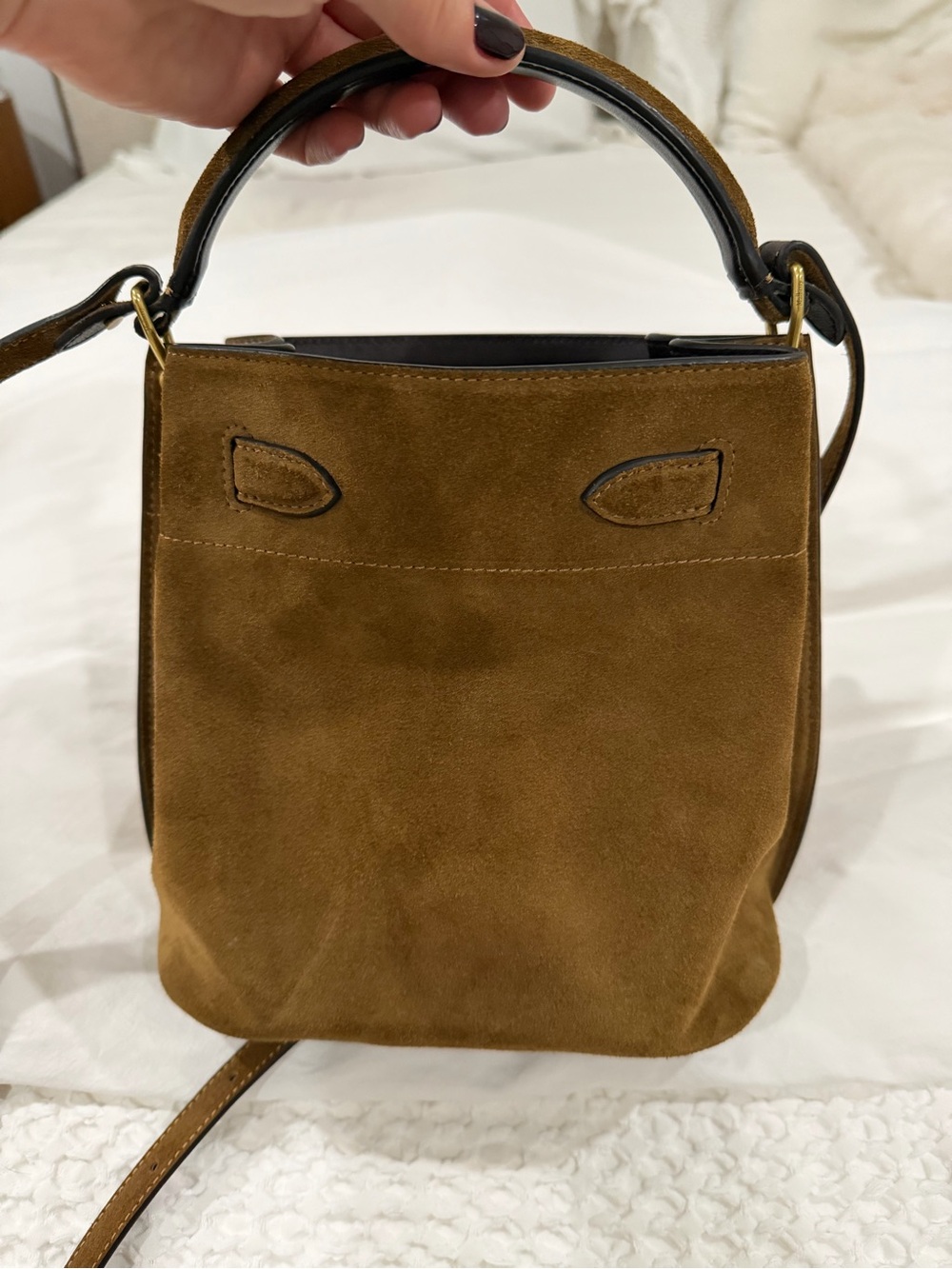 Mulberry Suede Islington Bucket Crossbody Bag in Brown - Picture 4 of 10